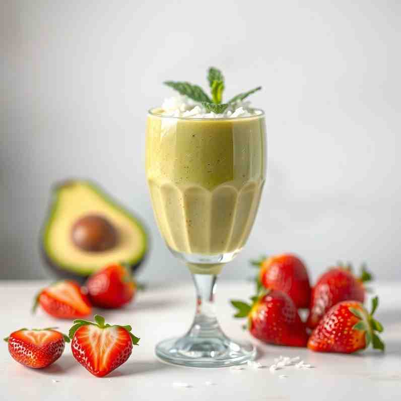 Tropical Avocado & Strawberry Smoothie